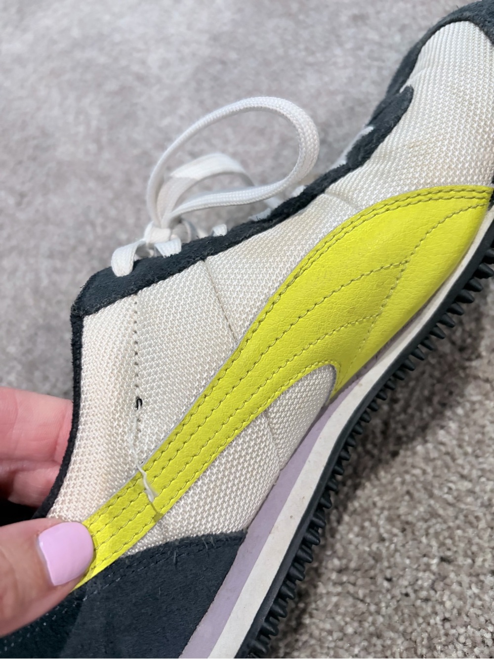 Puma Women's White and Neon Yellow Low-Top Sneakers - Picture 6 of 6
